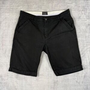 Stussy Shorts Mens 34 Black Cotton Chino Classic Preppy Streetwear Skate Logo